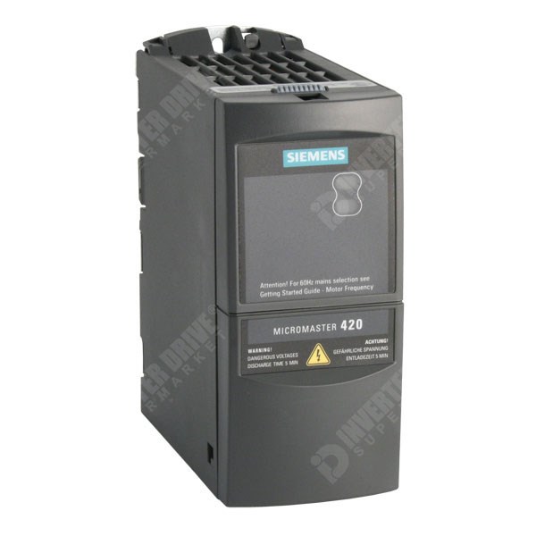 Photo of Siemens Micromaster 420 IP20 0.37kW 230V 1ph to 3ph AC Inverter Drive, Unfiltered